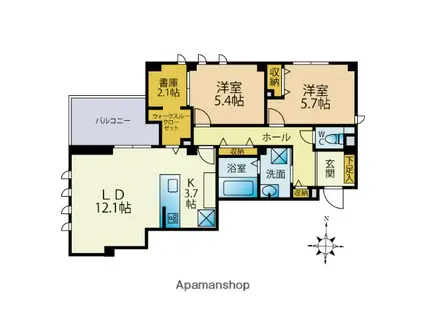 A LA 桜坂(2LDK/3階)の間取り写真