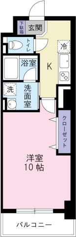 Kクレスト大道(1K/5階)の間取り写真