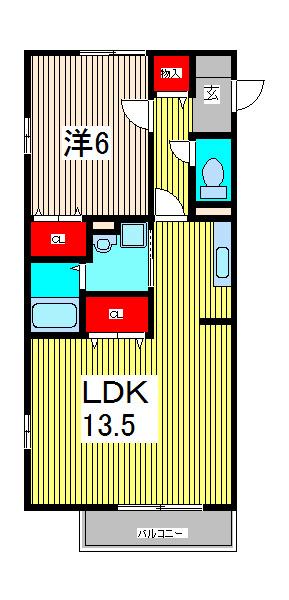 デュアリス川口(1LDK/1階)の間取り写真