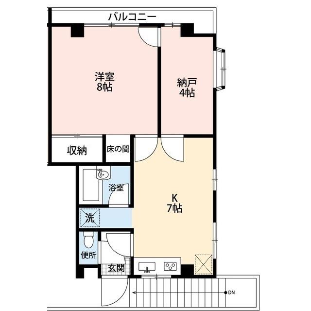 山下アパート2(1SDK/2階)の間取り写真