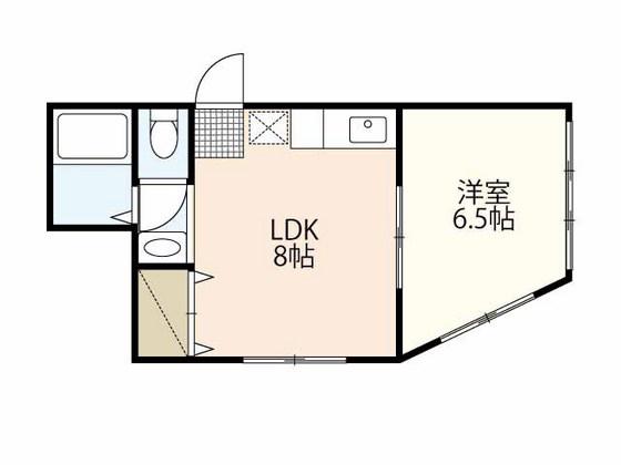 新見ビル(1LDK/4階)の間取り写真