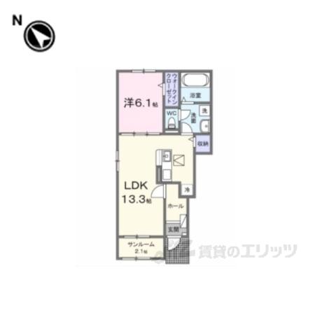 アゼリアⅠ(1LDK/1階)の間取り写真