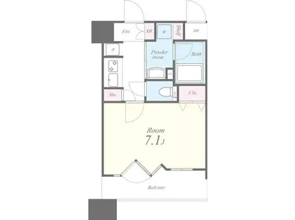 アーバンウェル茨木(1K/10階)の間取り写真