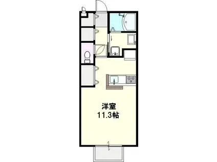 ル・シエル(ワンルーム/2階)の間取り写真