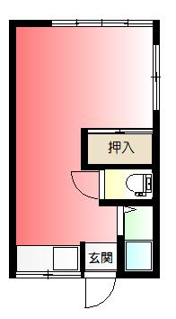東林ハイツ(ワンルーム/1階)の間取り写真