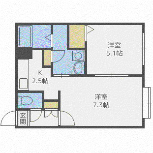 平岸アペリオ(1LDK/4階)の間取り写真