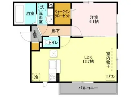 サン クラージュ(1LDK/2階)の間取り写真