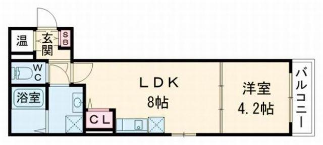 マリブガーデン堺駅前(1LDK/2階)の間取り写真