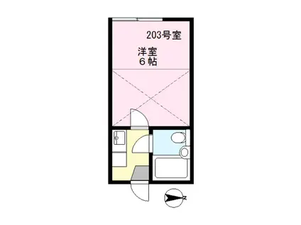 城山ハウス(1K/2階)の間取り写真