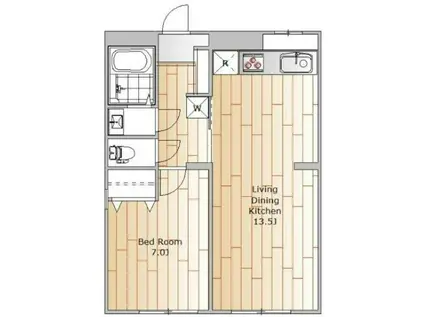 ベルメゾン碑文谷(1LDK/2階)の間取り写真