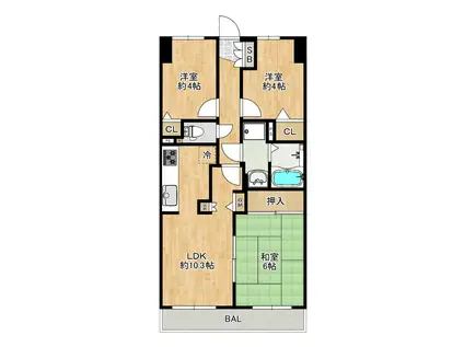 マ・メゾン寿(3LDK/3階)の間取り写真