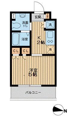 エスティメゾン武蔵小山(1K/3階)の間取り写真