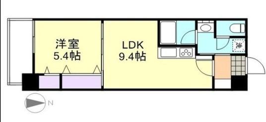 COCO白楽町(1LDK/5階)の間取り写真