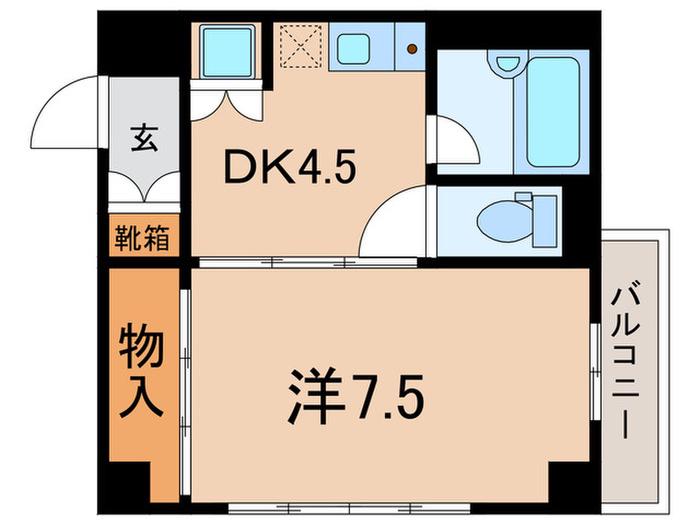トーシンハイツ碑文谷(1DK/3階)の間取り写真