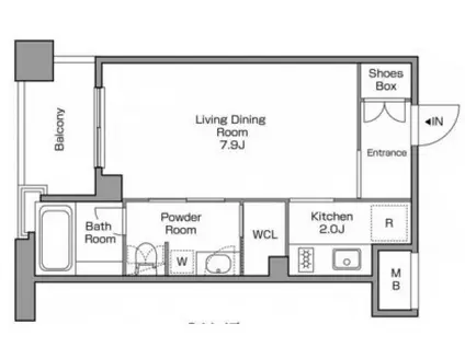 レジディアタワー中目黒(1K/3階)の間取り写真