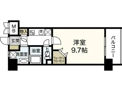 コンフォート東白島(1K/8階)の間取り写真