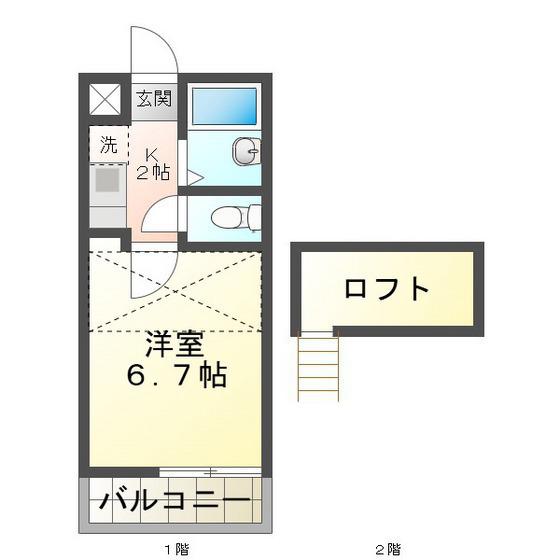 ビバリードリーム小杉(1K/1階)の間取り写真