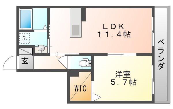 アルシア(1LDK/1階)の間取り写真