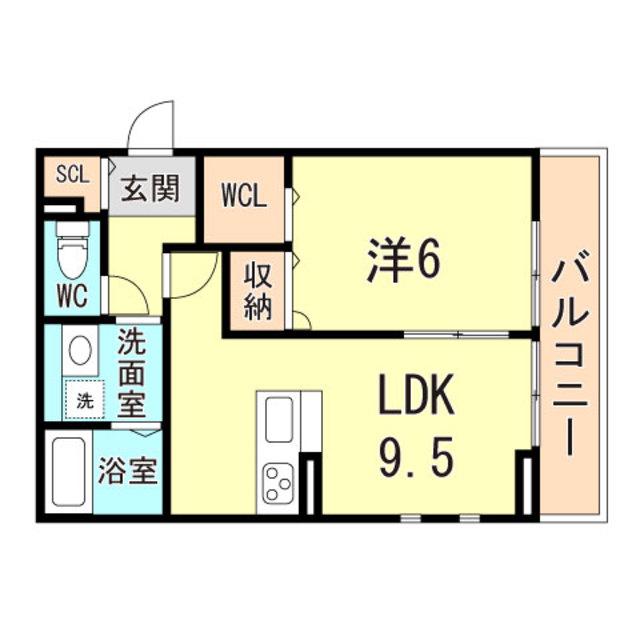 LUANA HALE(1LDK/2階)の間取り写真