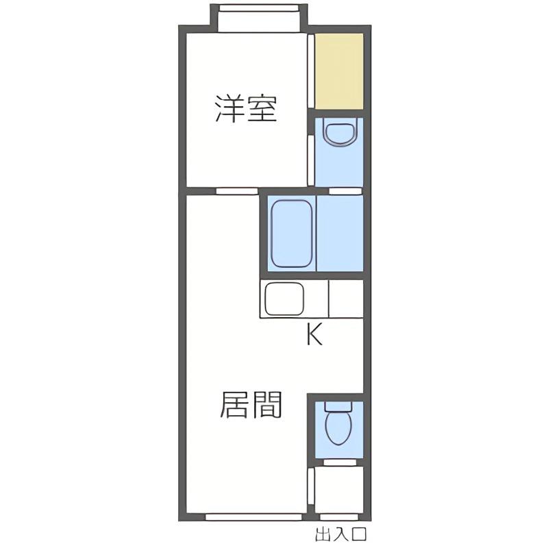エポック福住(1DK/2階)の間取り写真