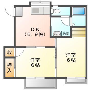 ハイツ真美(2DK/1階)の間取り写真