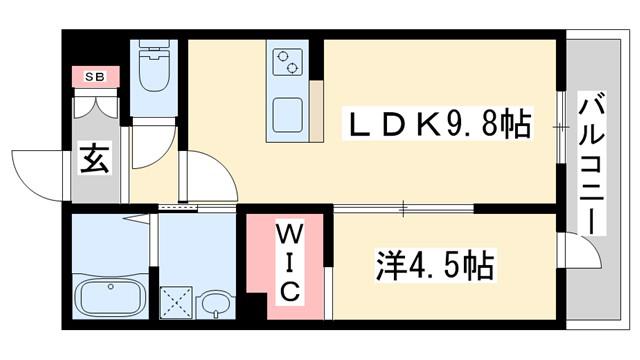 エクセルメゾン(1LDK/2階)の間取り写真