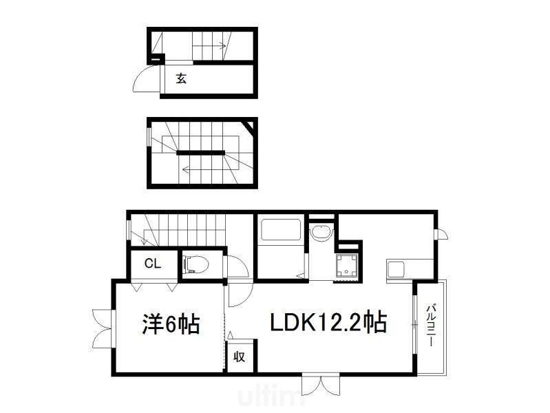 ジラソーレ(1LDK/3階)の間取り写真