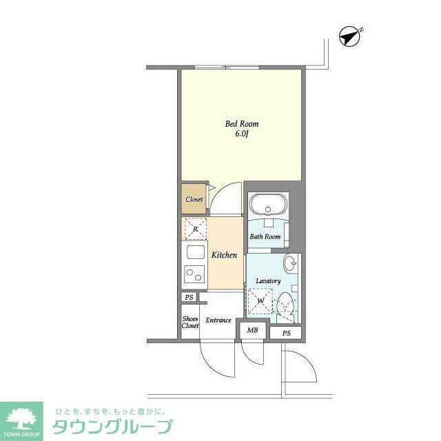 ディームス初台I(1K/4階)の間取り写真