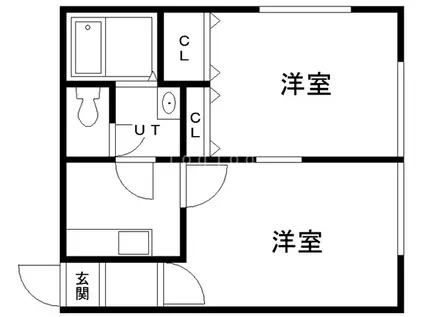 プレフェクチュール古川(1DK/2階)の間取り写真