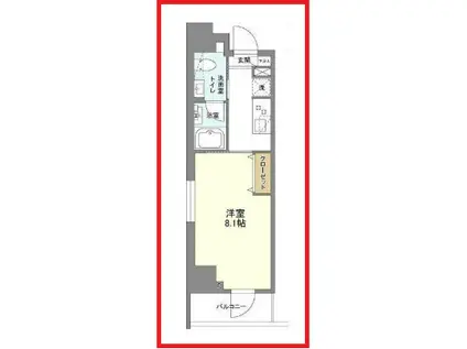 リテラス三ノ輪(1K/3階)の間取り写真