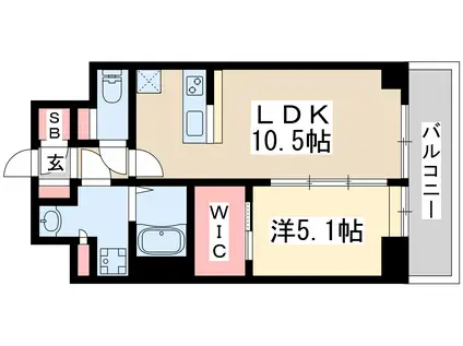 スプランディッド江坂Ⅲ(1LDK/7階)の間取り写真