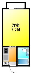 カーサ布橋(1K/1階)の間取り写真