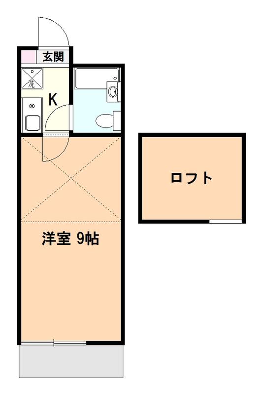 アミスターII(1K/1階)の間取り写真