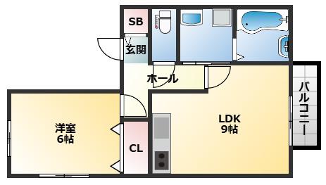 第7ウエスタンハイツ(1LDK/2階)の間取り写真
