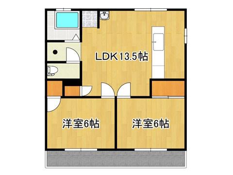ハイツ中沢(2LDK/2階)の間取り写真