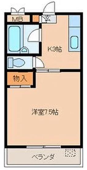 シティハイツ英(1K/2階)の間取り写真