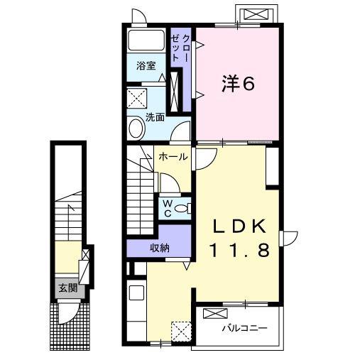 ちゅらブリーズ(1LDK/2階)の間取り写真
