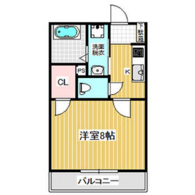 KTIレジデンス若江岩田(1K/2階)の間取り写真