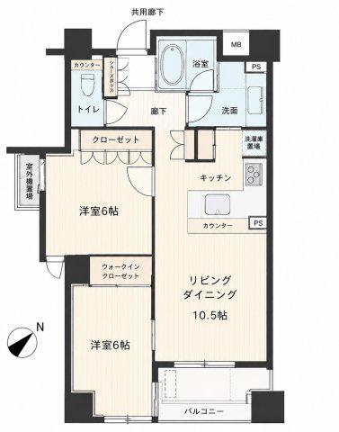グランプレオ武蔵野(2LDK/11階)の間取り写真