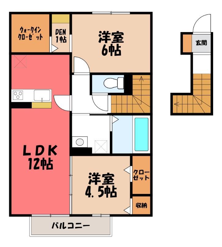 コンフォール(2LDK/2階)の間取り写真