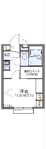 レオパレスOMOTEIII(1K/2階)の間取り写真