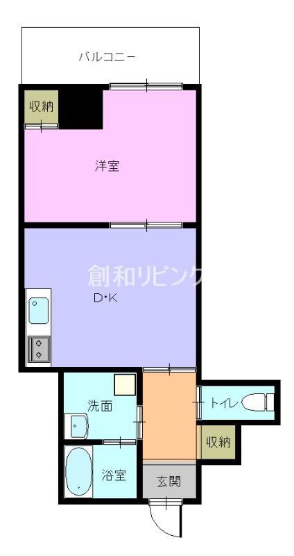 CASA EBANISTA カーサ エバニスタ(1LDK/9階)の間取り写真