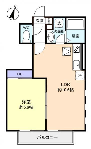 フォレスト北習志野STA(1LDK/1階)の間取り写真