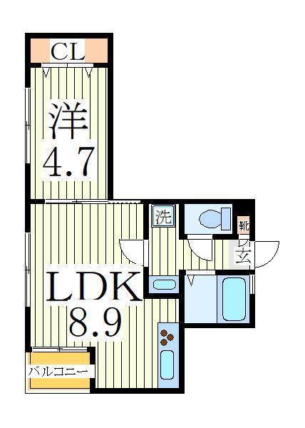 PARK EZE 柏(1LDK/2階)の間取り写真