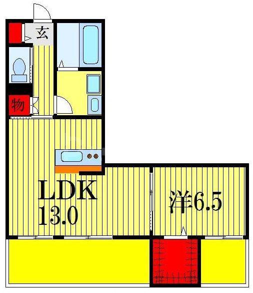 コルティーレ本中山(1LDK/2階)の間取り写真