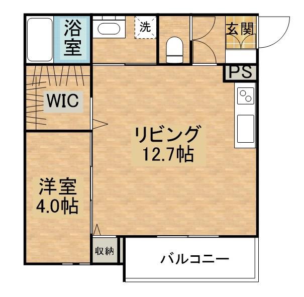 RAFFINE上戸祭(1LDK/1階)の間取り写真