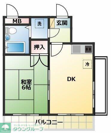 メゾン岡村(1DK/3階)の間取り写真