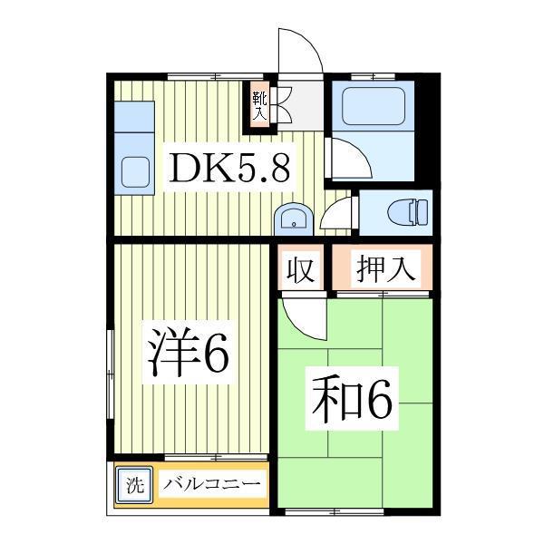MYJマンション(2DK/2階)の間取り写真
