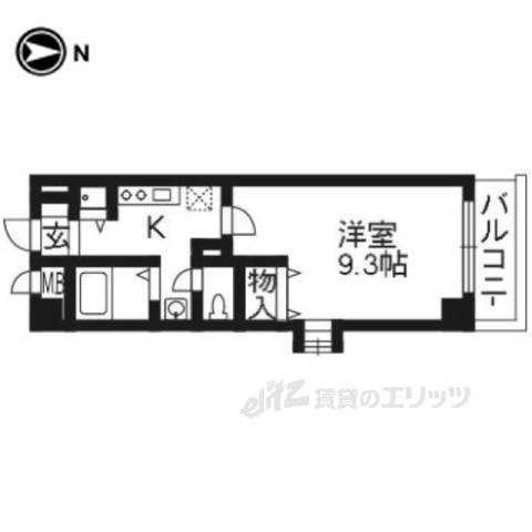 レジデンス(1K/3階)の間取り写真