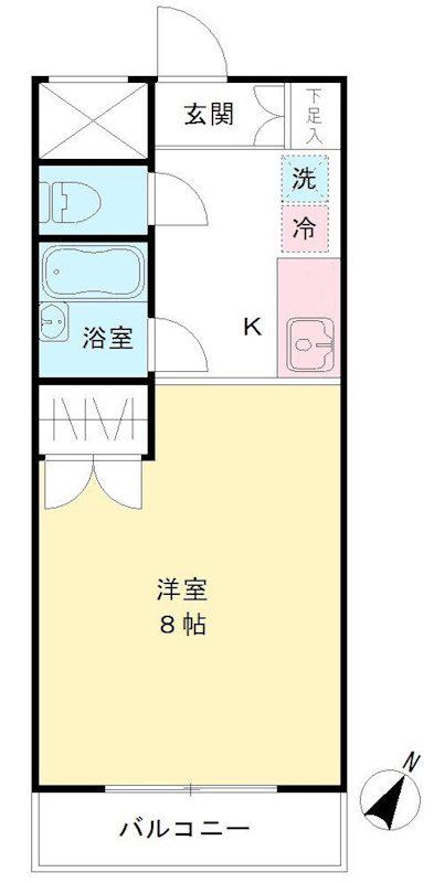 パラティーノ打越(ワンルーム/2階)の間取り写真